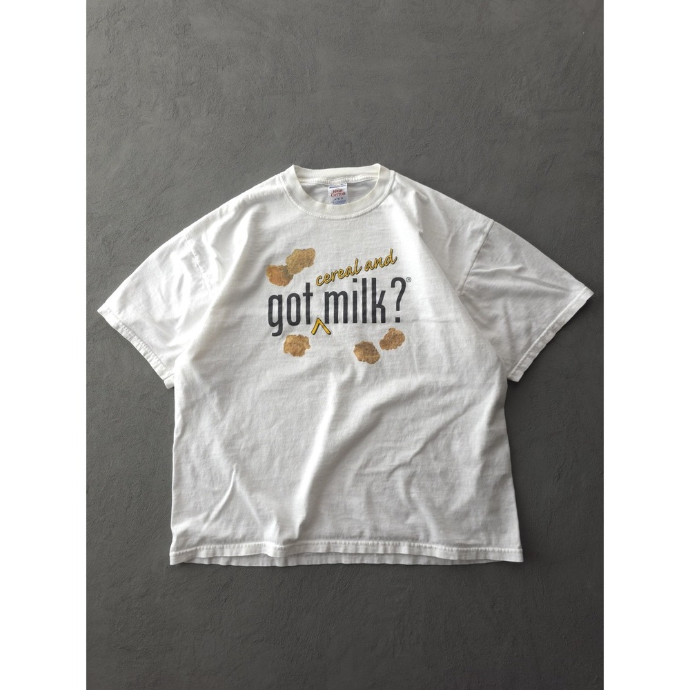 Vintage 2000s Kellogg's Y2K Got Cereal And Milk Jerzees White Cotton T-shirt XL